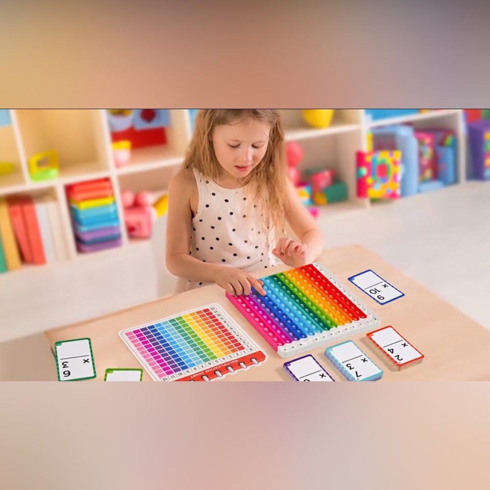 Multiplication Flash Cards, 156 Hole Punched Math Game for Kids.